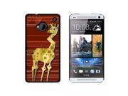 Geometric Giraffe Red Snap On Hard Protective Case for HTC One 1 Black