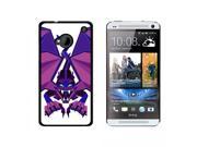 Dragon Geometric Purple Snap On Hard Protective Case for HTC One 1 Black
