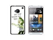 Zombie Girl Eat Your Brains Out Boys Funny Snap On Hard Protective Case for HTC One 1 Black