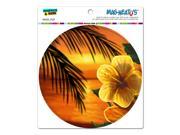 Beach Sunset Hibiscus Flower Hawaiian Ocean Vacation Orange Circle MAG NEATO S™ Automotive Car Refrigerator Locker Vinyl Magnet