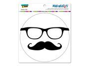 Hipster Glasses Mustache Circle MAG NEATO S™ Automotive Car Refrigerator Locker Vinyl Magnet