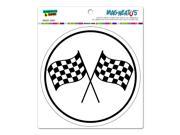 Checkered Racing Flags Circle MAG NEATO S™ Automotive Car Refrigerator Locker Vinyl Magnet