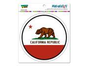 California Republic Flag Circle MAG NEATO S™ Automotive Car Refrigerator Locker Vinyl Magnet