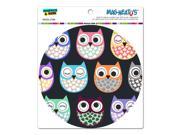 Colorful Owls Cute Owl Pattern Circle MAG NEATO S™ Automotive Car Refrigerator Locker Vinyl Magnet