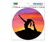 Yoga Silhouette Against Sunrise Circle MAG NEATO S™ Automotive Car Refrigerator Locker Vinyl Magnet