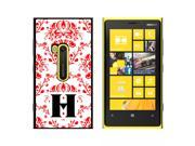 Letter H Initial Damask Elegant Red Black White Snap On Hard Protective Case for Nokia Lumia 920