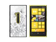 Vintage Butterflies Flowers Floral Sketch Snap On Hard Protective Case for Nokia Lumia 920
