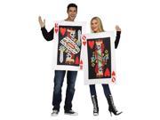 King and Queen Heart Playing Cards Couples Men and Women Costume