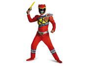 Red Power Ranger Dino Charge Boys Muscle Costume Halloween Rangers