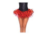 Womens Red Tutu Skirt Black Polka Dot Ladybug Clown Halloween Costume