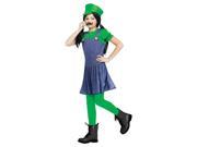 Super Mario Luigi Pretty Plumber Girls Costume