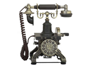 Antique Reproduction Aristocrat Brass Cradle Push Button Telephone