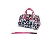 World Traveler Deluxe Shoulder Travel Bag Pink Zebra