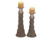 Del Mar Solid Ceramic Pillar Candle Holders Set of 2