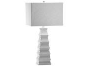 Cyan Design Ceramic Emily Table Lamp White with White Linen Shade