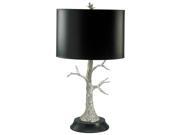 Cyan Design Silver Tree Table Lamp Resin Wood with Black Shade Silver Liner