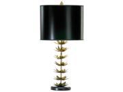 Cyan Design Lotus Leaf Table Lamp Iron and Wood with Black Paper Shade