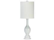 Cyan Design White Vase Lamp White Shade with Silver Lining