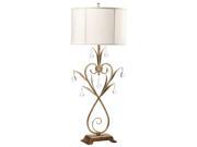 Cyan Design Iron Sophie Gold Leaf Table Lamp White Fabric Shade