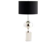 Cyan Design Epic Iron Table Lamp Black Linsen Shade with Silver Lining