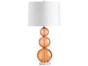 Cyan Design Beale Glass Table Lamp White Fabric Shade with Orange Lining