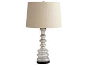 Cyan Design Luxe Glass Table Lamp Oatmeal Cotton Shade with Brown Lining