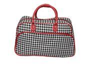 All Seasons Houndstooth Print 21 inch Carry On Shoulder Tote Duffel Bag Red