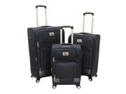 Chariot Genoa 3 Piece Lightweight Upright Spinner Luggage Set Navy Grey