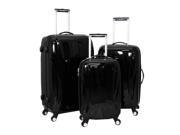 Chariot Belluno 3 Piece Hardside Lightweight Upright Spinner Luggage Set Black