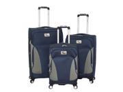 Chariot Prato 3 Piece Lightweight Upright Spinner Luggage Set Navy