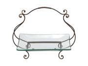 Urban Designs The Gordon Rectangular Glass Serving Tray with Metal Stand