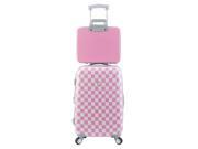 Travelers Club Paris Fashion 2PC Spinner Expandable Hardside Luggage Set Pink