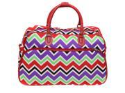 All Seasons New Age ZigZag 21 Carry On Shoulder Tote Duffel Bag Red Trim