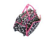 All Seasons Vacation Deluxe 21 Carry On Rolling Duffel Bag Pink Giraffe