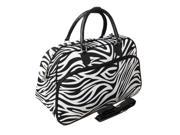All Seasons Zebra 21 inch Carry On Shoulder Tote Duffel Bag Black