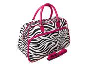 All Seasons Zebra 21 inch Carry On Shoulder Tote Duffel Bag Pink