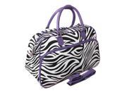 All Seasons Zebra 21 inch Carry On Shoulder Tote Duffel Bag Purple