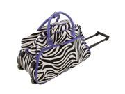 All Seasons 21 Rolling Duffel Bag Purple Zebra