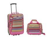 Rockland Rio Upright Carry On Tote 2 Piece Luggage Set Tribal