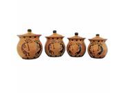 Southwestern Hand painted 4 piece Food Storage Canister Set