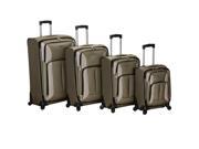 Rockland Impact Collection Spinner 4 Piece Luggage Set Olive