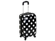 Rockland Black Polka Dot 20 inch Lightweight Hardside Spinner Carry On Luggage