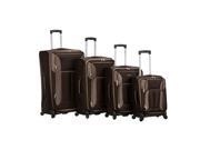 Rockland Impact Collection Spinner 4 Piece Spinner Luggage Set Brown