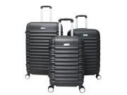 World Traveler California Hardside 3 Piece Spinner Luggage Set Black