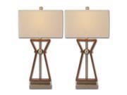 Urban Designs The Master 2 outlet Wood and Steel Table Lamps Set of 2