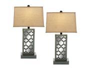 Urban Designs Elena Weathered Wooden 28 Table Lamp Set of 2