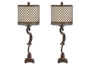 Urban Designs Venize Metal Lattice Console Buffet Table Lamp Set of 2