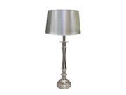 Urban Designs Hand Forged Weathered Metal Table Lamp with Silver Chevron Shade