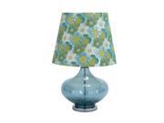 Urban Designs 27 Clear Glass Table Lamp Blue Spring Flowers