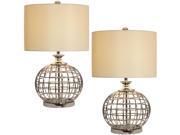 Urban Designs Round Metal Cage Table Lamp Set of 2